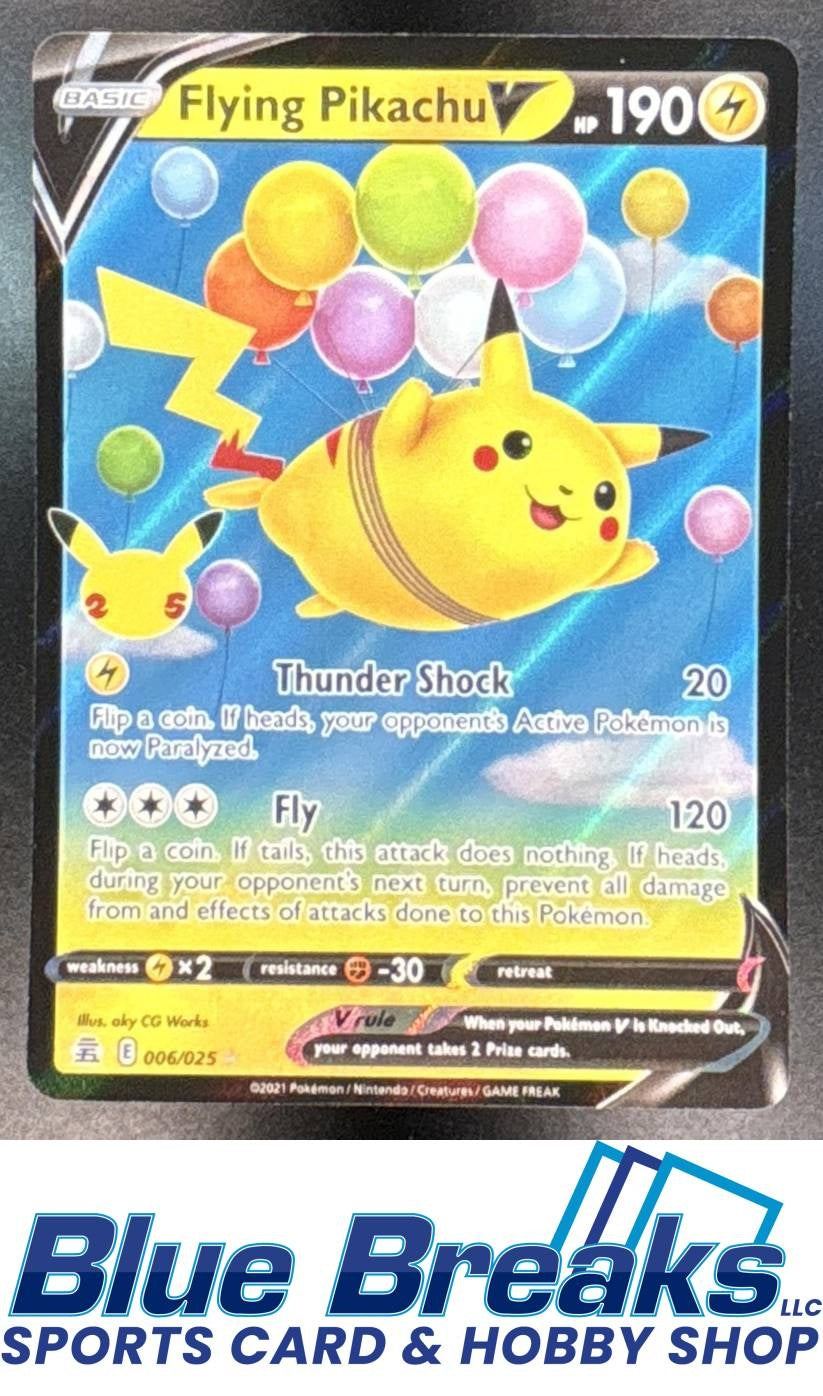 2021 Pokemon Sword & Shield Celebrations Flying Pikachu V #006/025
