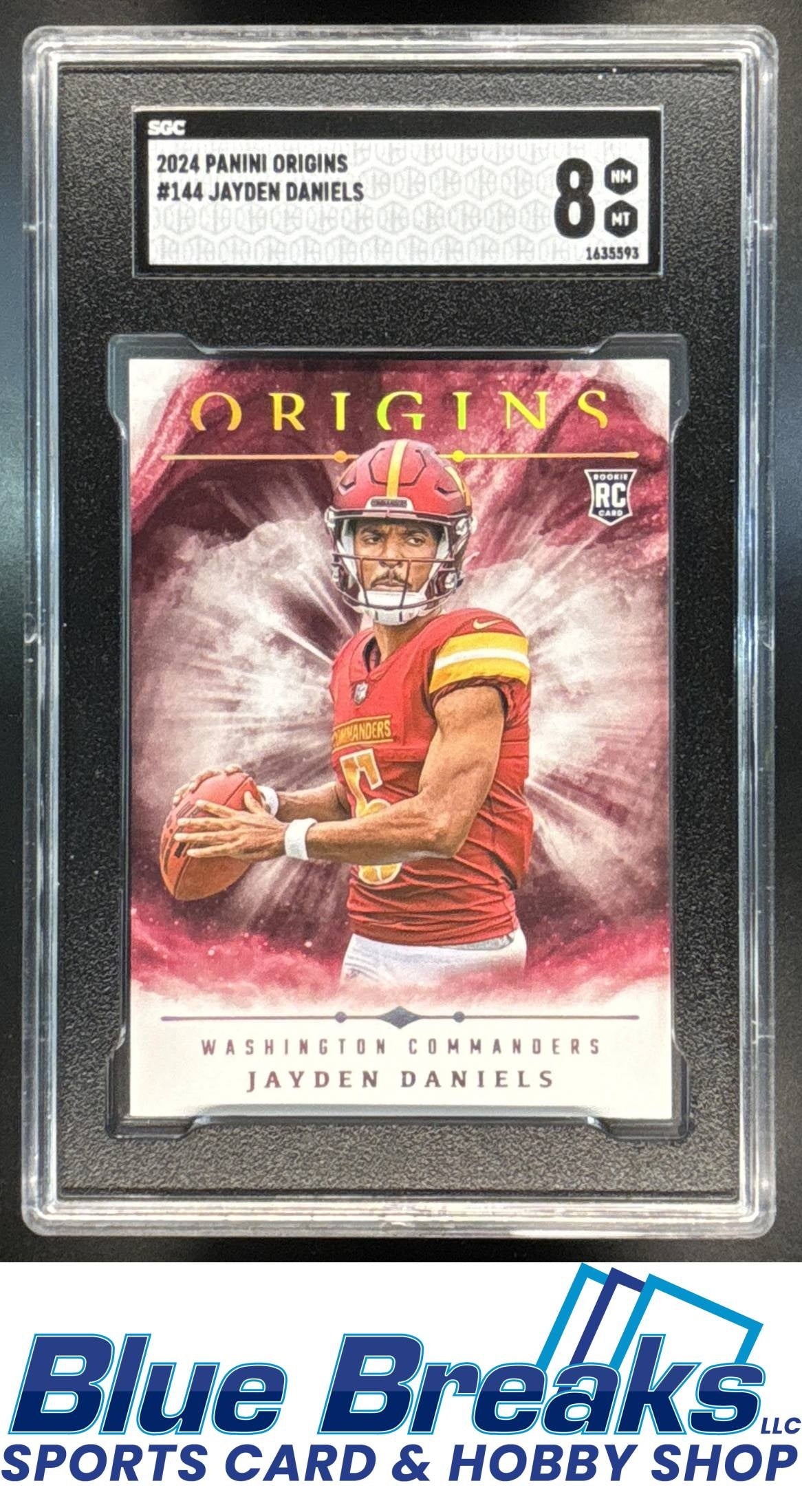 2024 Panini Origins Rookies Jayden Daniels RC #144 SGC 8 Commanders