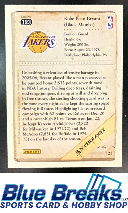 2012-13 Panini Kobe Anthology Bryant #123 f Los Angeles Lakers