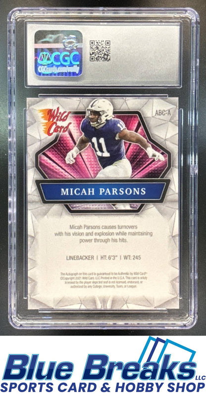 2021 Wild Card Alumination Micah Parsons #ABC-A Auto Silver CGC 10 Green Bay Packers