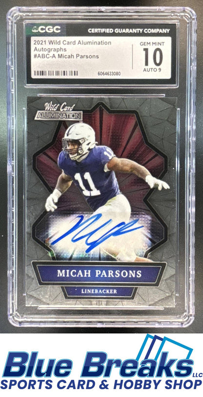 2021 Wild Card Alumination Micah Parsons #ABC-A Auto Silver CGC 10 Green Bay Packers
