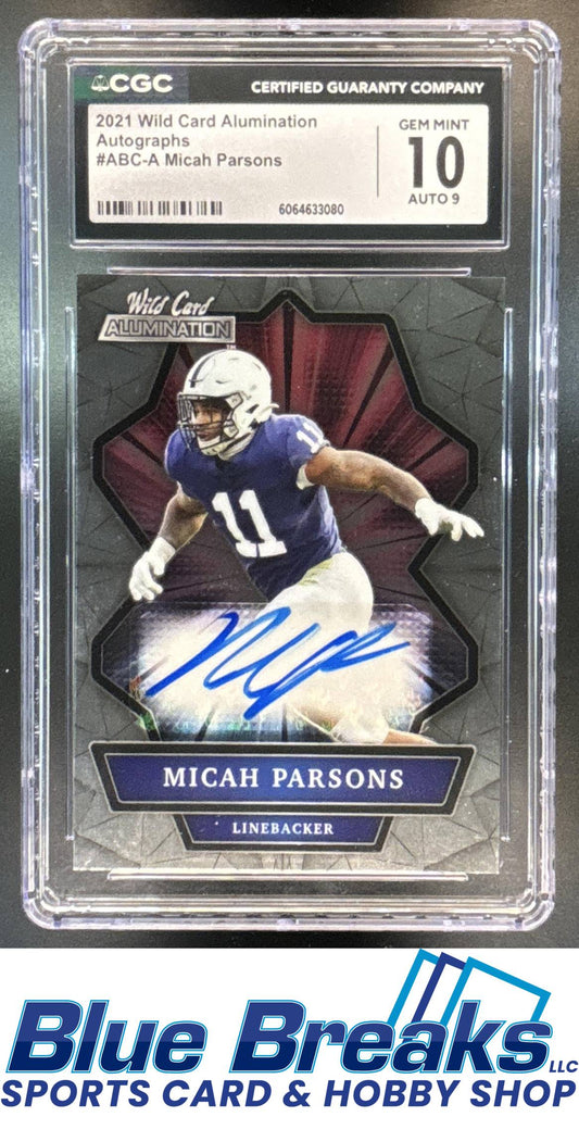 2021 Wild Card Alumination Micah Parsons #ABC-A Auto Silver CGC 10 Green Bay Packers
