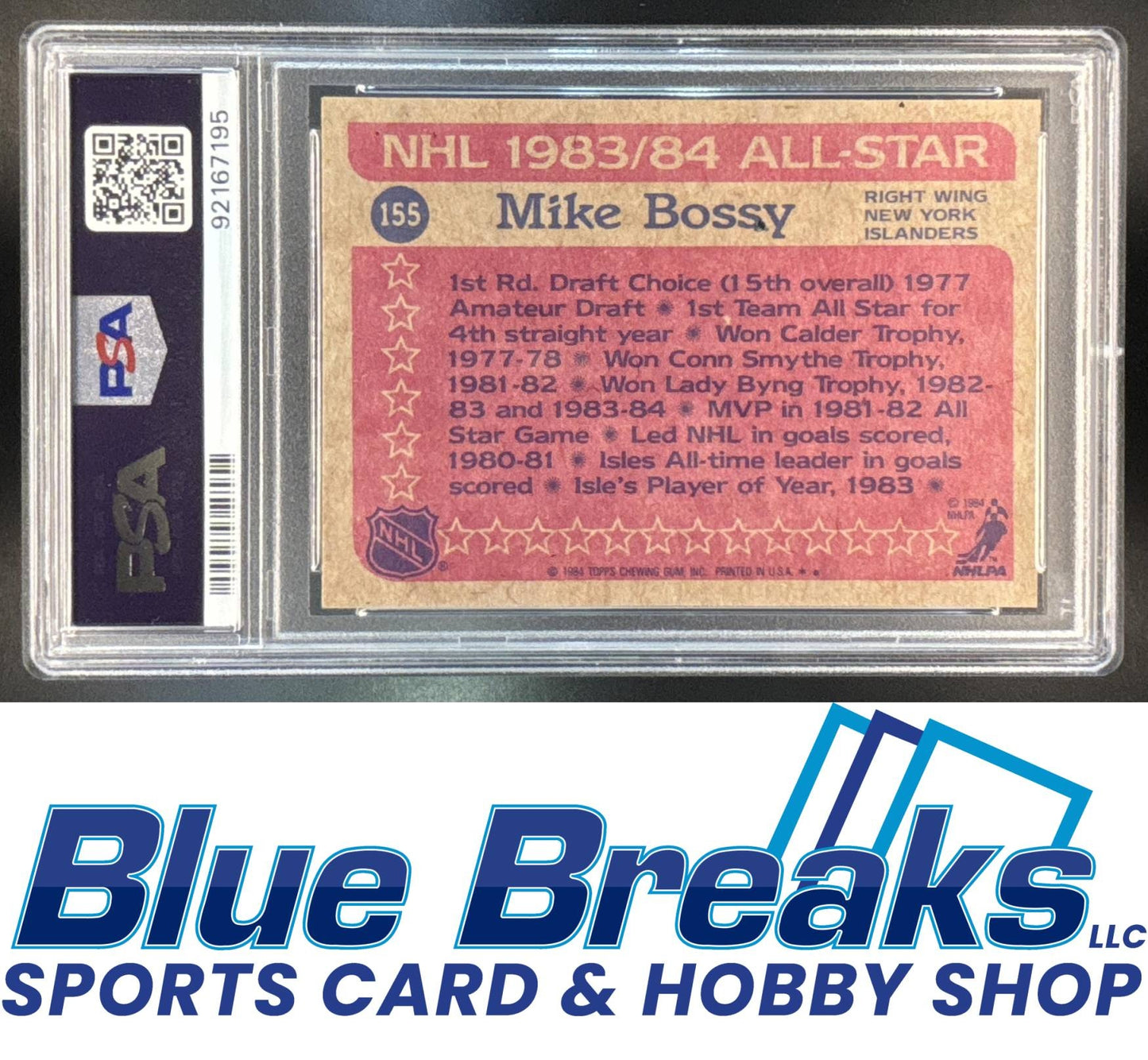 1984-85 Topps Mike Bossy #155 All-Star PSA 9 New York Islanders