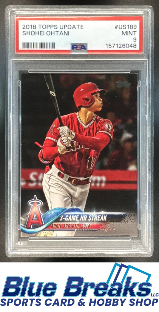 2018 Topps Update Shohei Ohtani 3-Game HR Streak [RC] #US189 PSA 9 baseball Angels