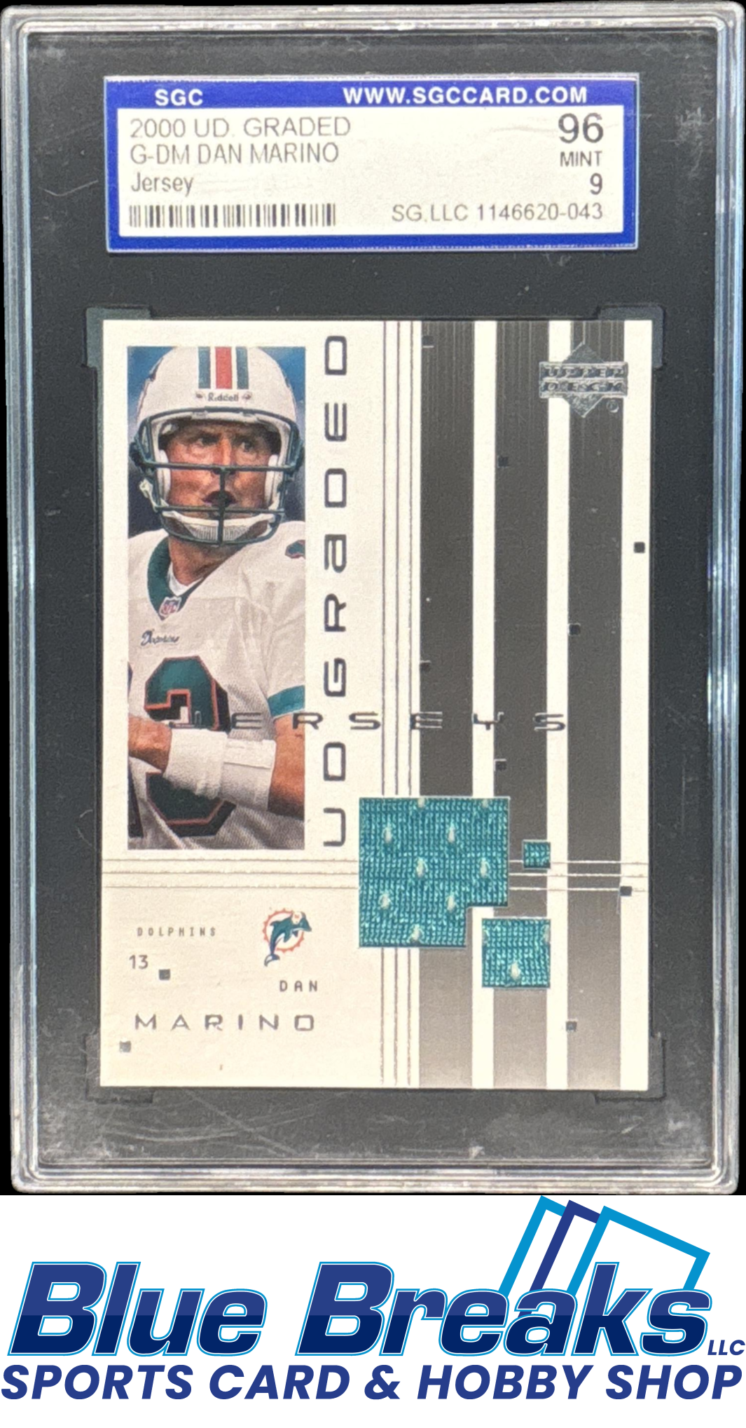 2000 Upper Deck Graded Jerseys Relic Dan Marino #G-DM SGC 9 Miami Dolphins