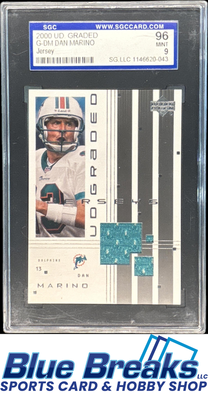 2000 Upper Deck Graded Jerseys Relic Dan Marino #G-DM SGC 9 Miami Dolphins