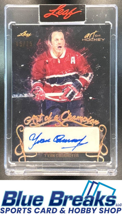 2022 Leaf Art of Hockey Yvan Cournoyer #AC-YC1 a Champion Bronze Spectrum Holofoil 15/25 Auto