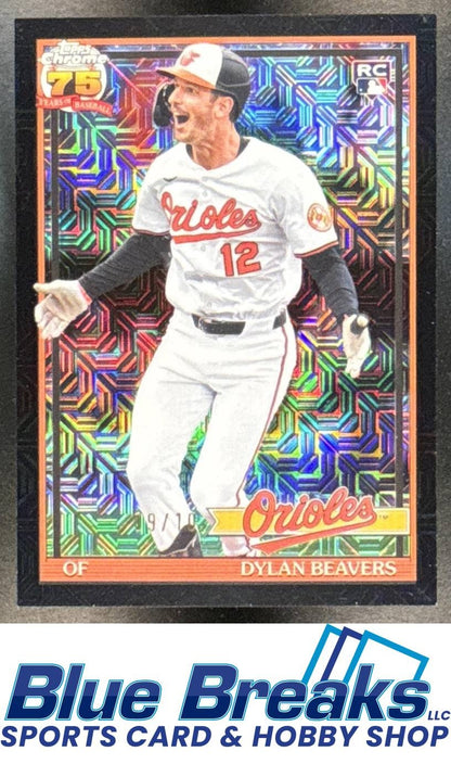 2026 Topps Chrome Dylan Beavers #218 Black Geometric Refractor 09/10 RC Baltimore Orioles