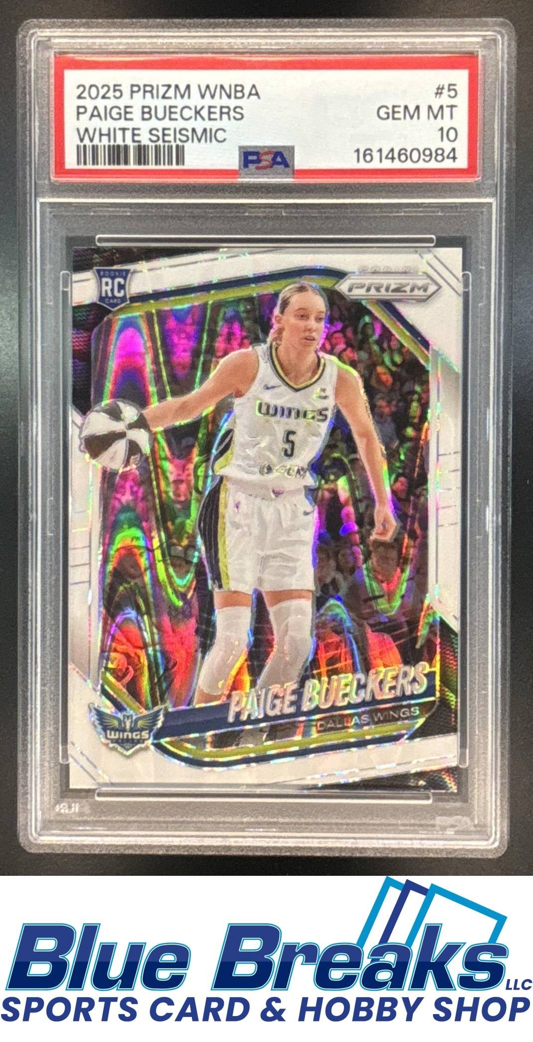 2025 Panini WNBA Prizm White Seismic Paige Bueckers RC #5 PSA 10 Dallas Wings