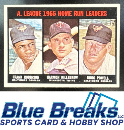 1967 Topps American League 1966 Home Run Leaders Frank Robinson Harmon Killebrew Boog Powell #243