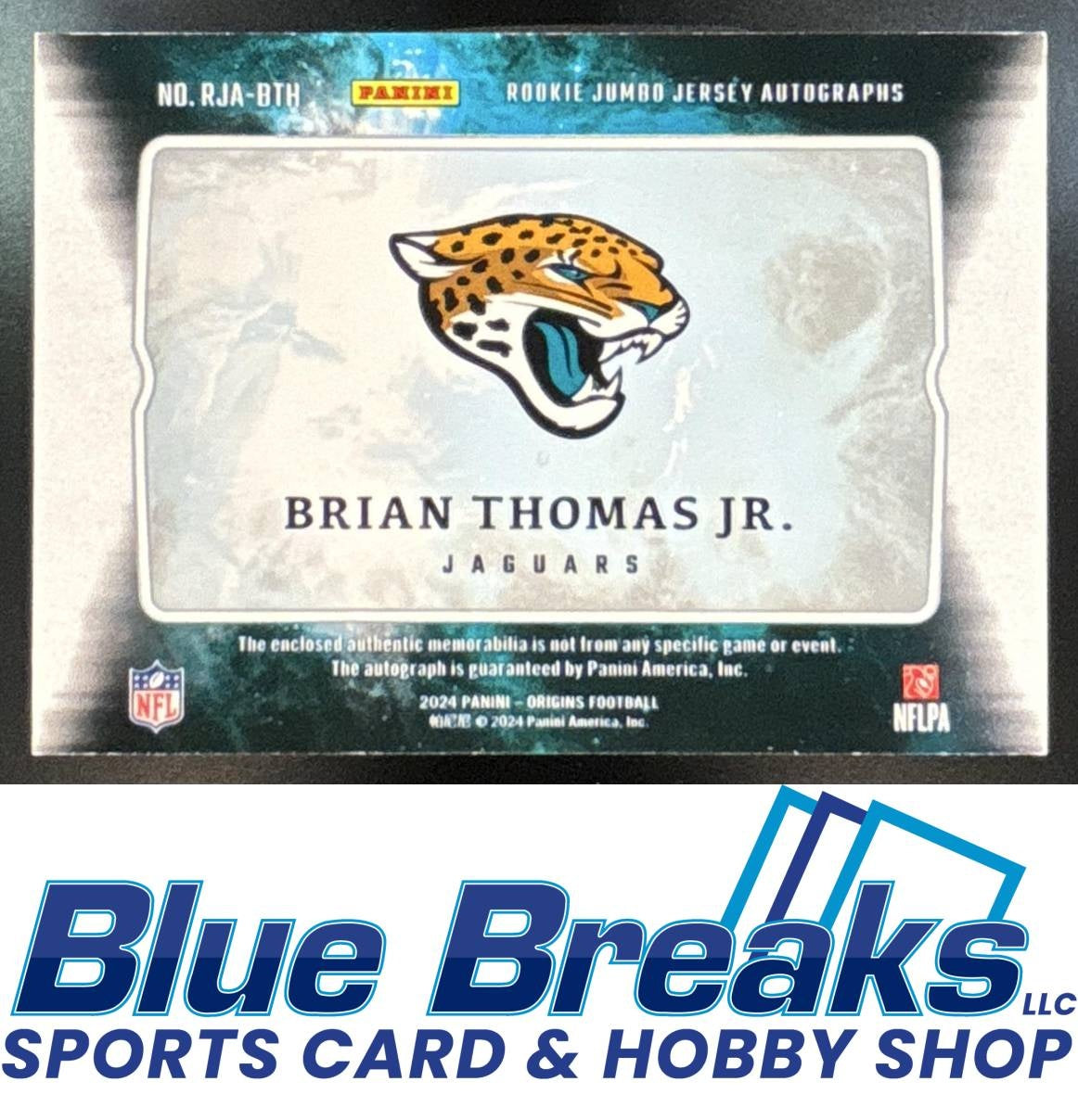 2024 Panini Origins RC Jumbo Jersey Auto Brian Thomas Jr. #RJA-BTH Jaguars