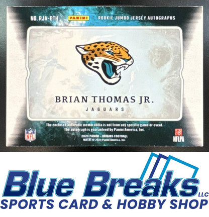 2024 Panini Origins RC Jumbo Jersey Auto Brian Thomas Jr. #RJA-BTH Jaguars