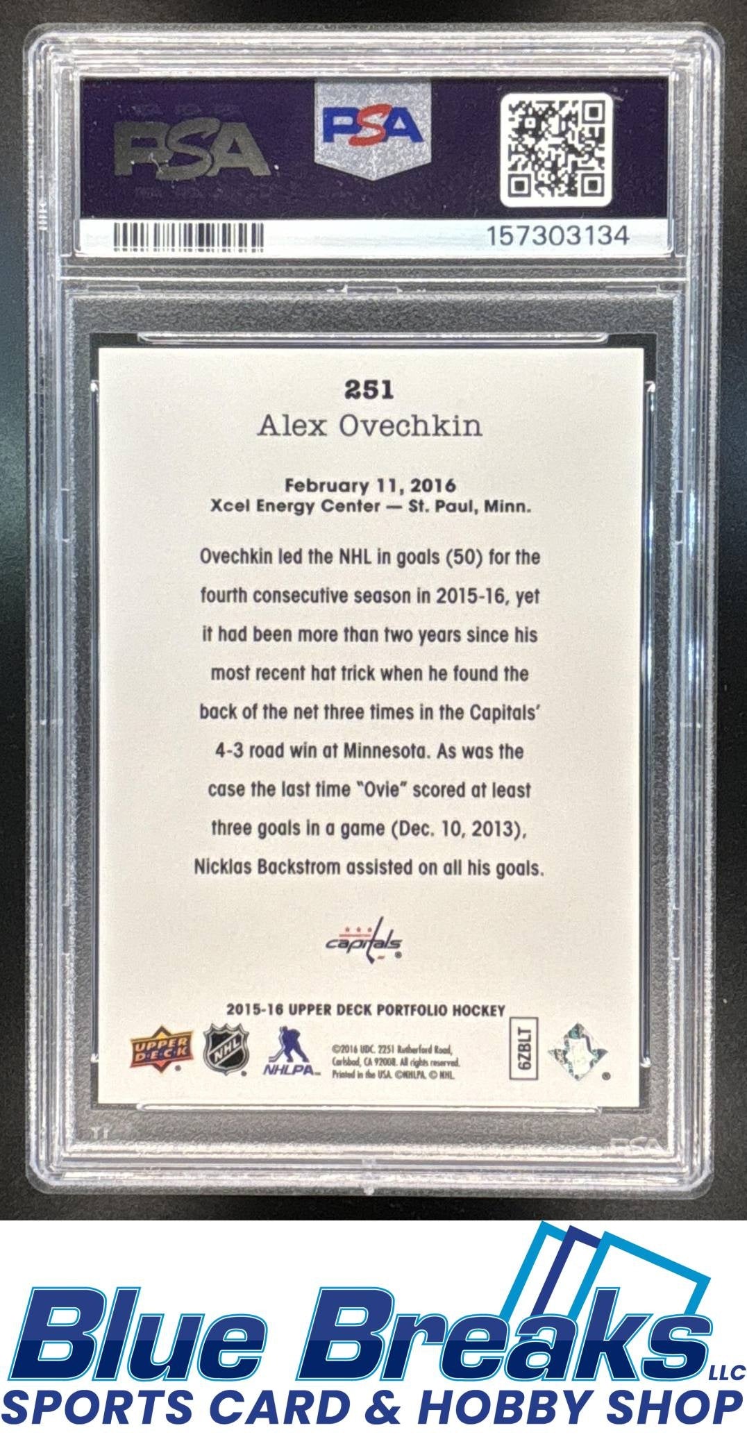 2015-16 Upper Deck Portfolio Alex Ovechkin [RC] #251 PSA 9 Washington Capitals