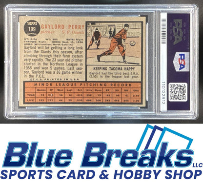 1962 Topps Gaylord Perry [RC] #199 RC PSA 3 baseball Giants