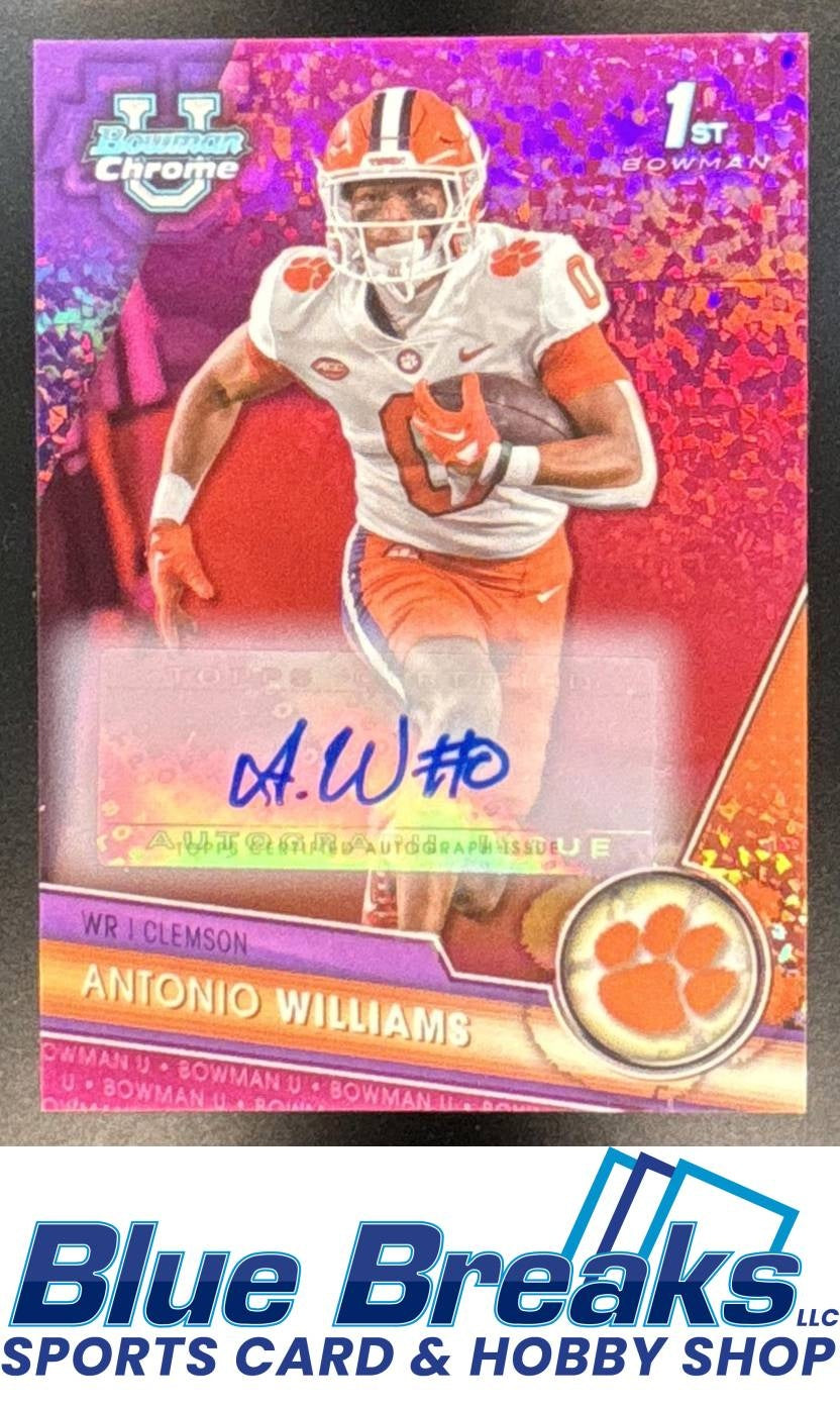 2023 Bowman University Chrome Antonio Williams #29 Prospect Auto Fuschia Mini Diamond Refractor /150