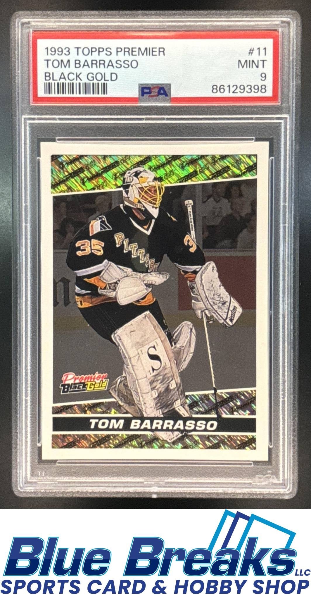 1993-94 Topps Premier Black Gold Tom Barrasso #11 PSA 9 Pittsburgh Penguins