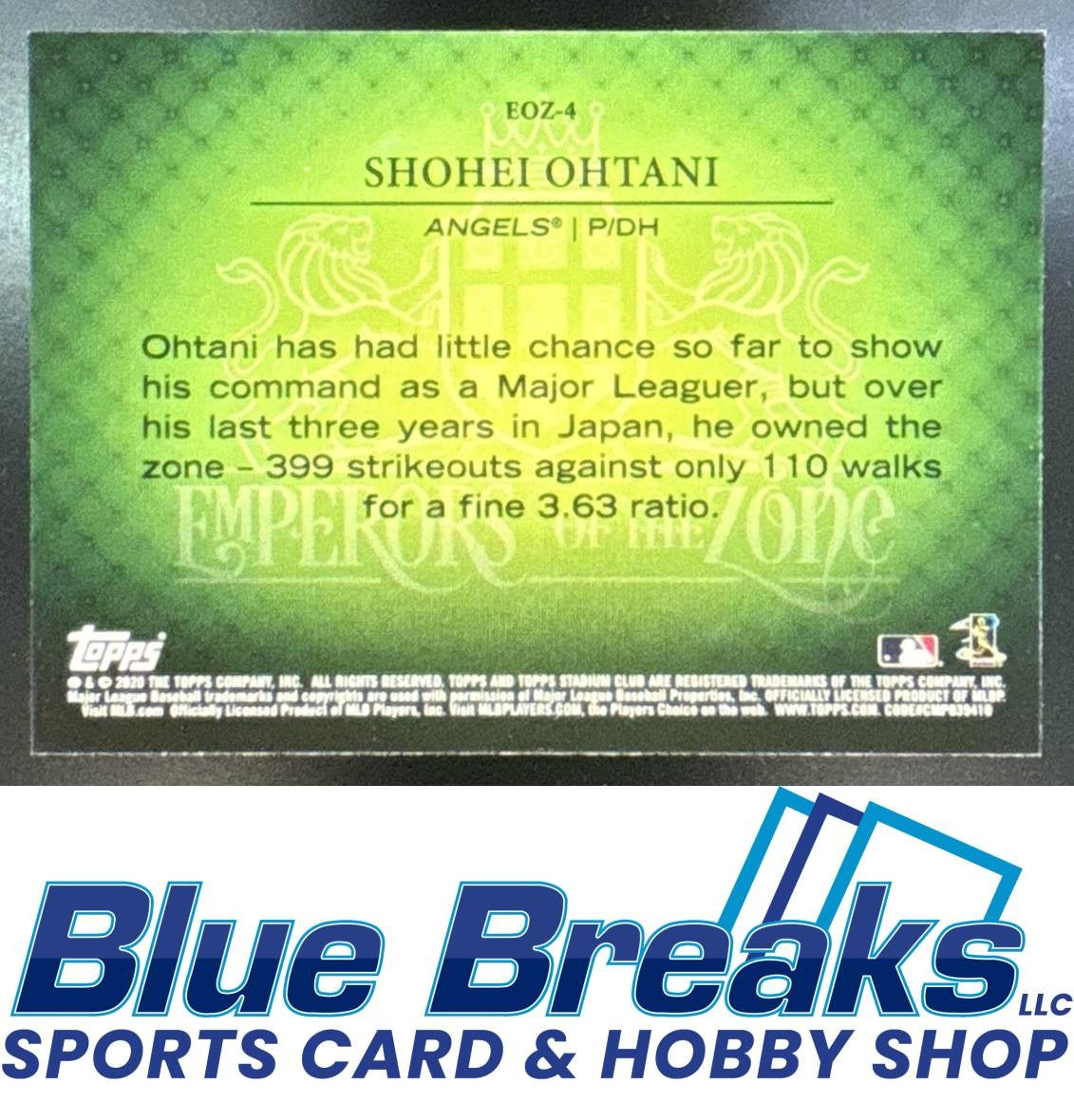 2020 Topps Stadium Club Shohei Ohtani #EOZ-4 Emperors of the Zone