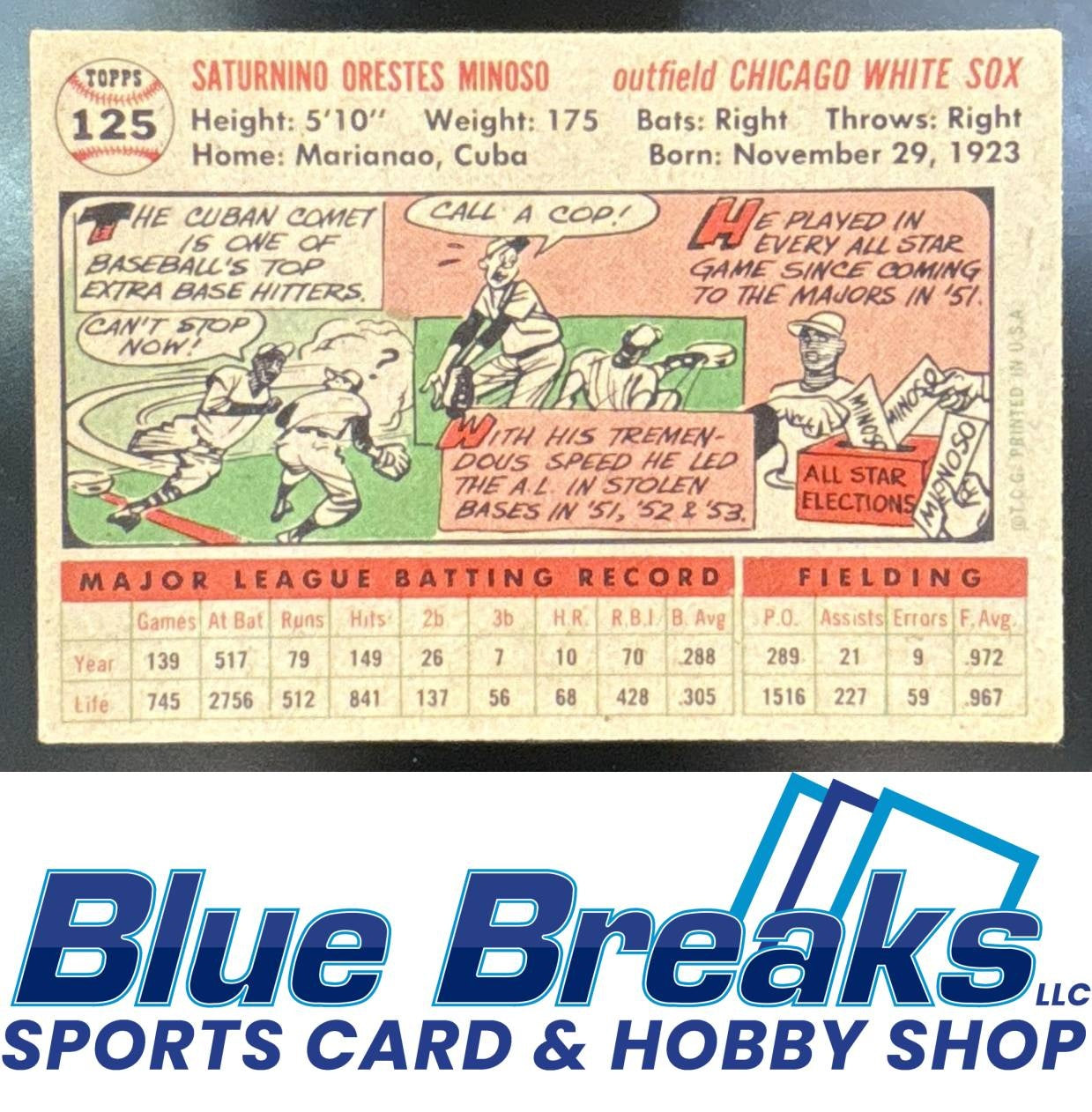 1956 Topps Minnie Minoso #125b White Sox