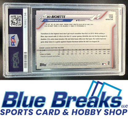 2020 Topps Chrome Bo Bichette #150 Sepia Refractor RC PSA 10 Toronto Blue Jays