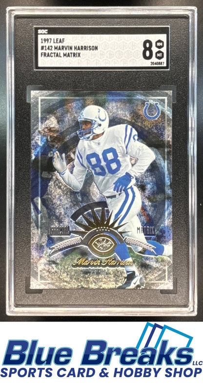 1997 Leaf Fractal Matrix Marvin Harrison [RC] #142 SGC 8 Colts