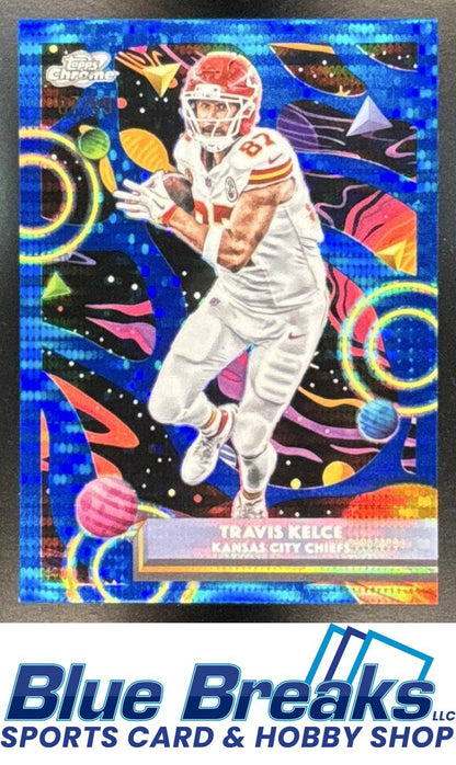 2025 Topps Cosmic Chrome Travis Kelce #49 Blue Moon Refractor 07/99 Kansas City Chiefs
