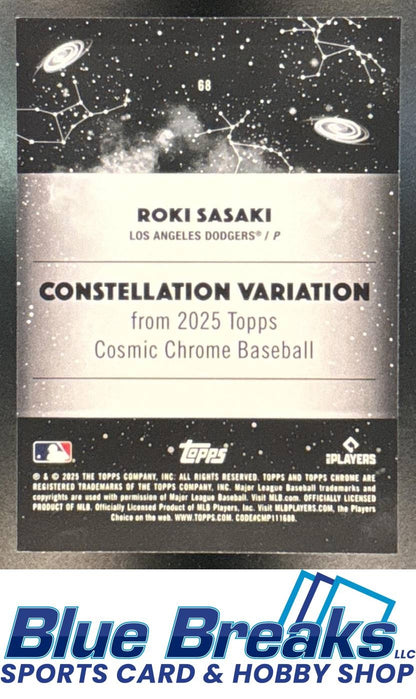2025 Topps Cosmic Chrome Roki Sasaki #68 Constellation Variation RC SSP Los Angeles Dodgers