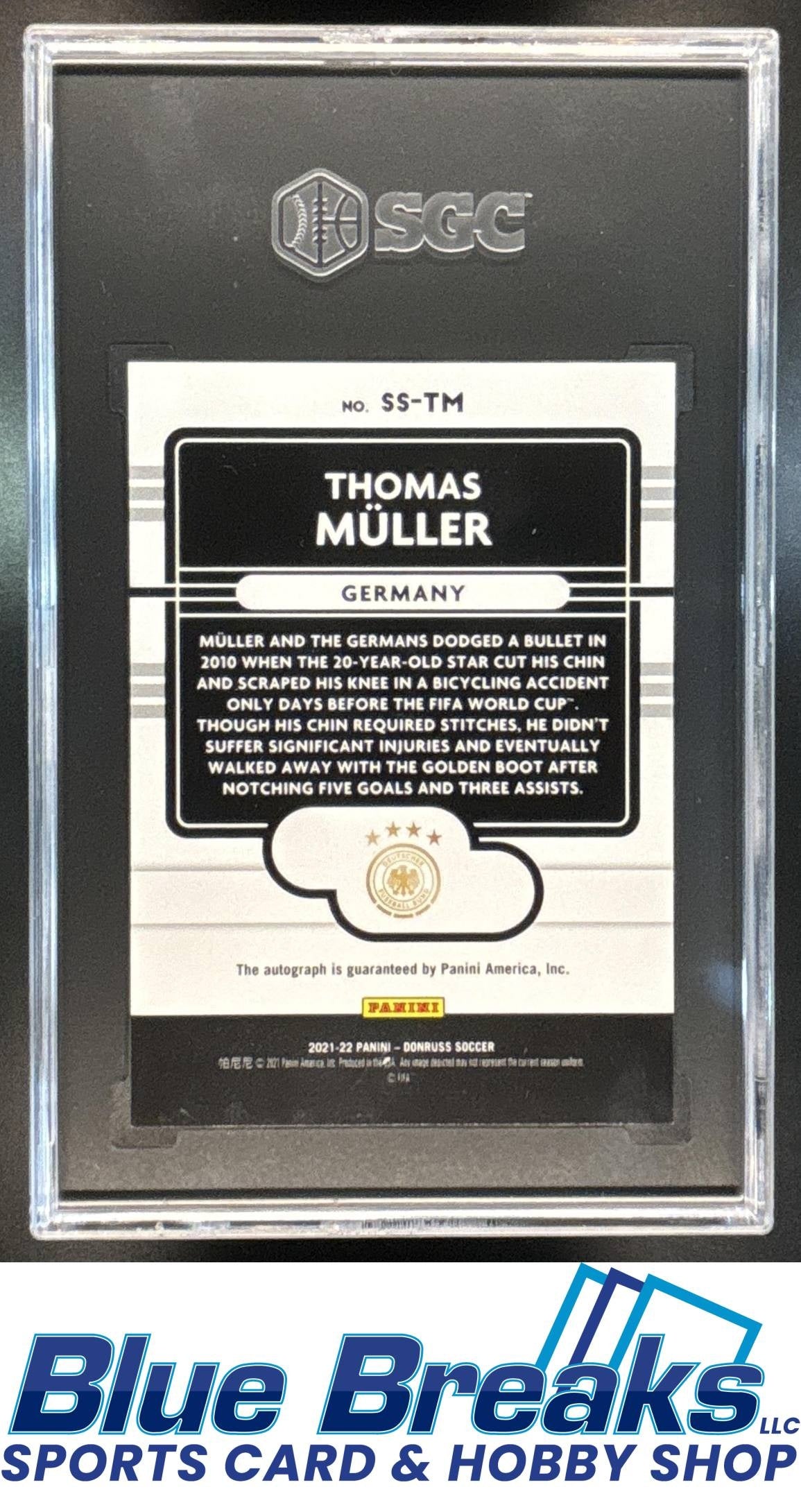 2021 Panini Donruss Thomas Muller #SS-TM Signature Series Green Auto SGC 10