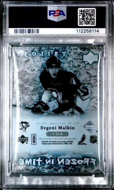 2007 Upper Deck Trilogy - Evgeni Malkin - Ice Hockey - Pittsburgh Penguins - #104 - Frozen in Time - 53/799 - PSA 10