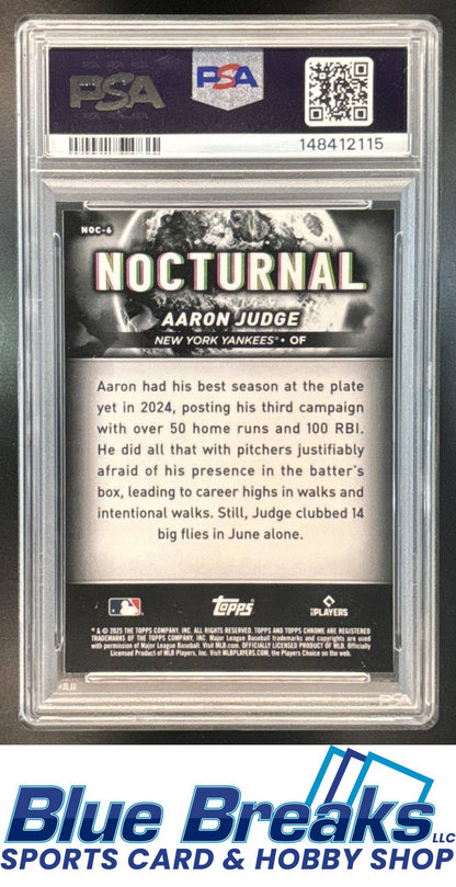 2025 Topps Chrome Black Aaron Judge #NOC-6 Nocturnal PSA 10