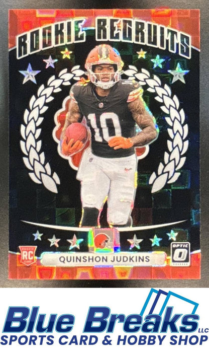 2025 Panini Donruss Optic Quinshon Judkins #13 Rookie Recruits Black Pandora Prizm 105/149 RC Browns