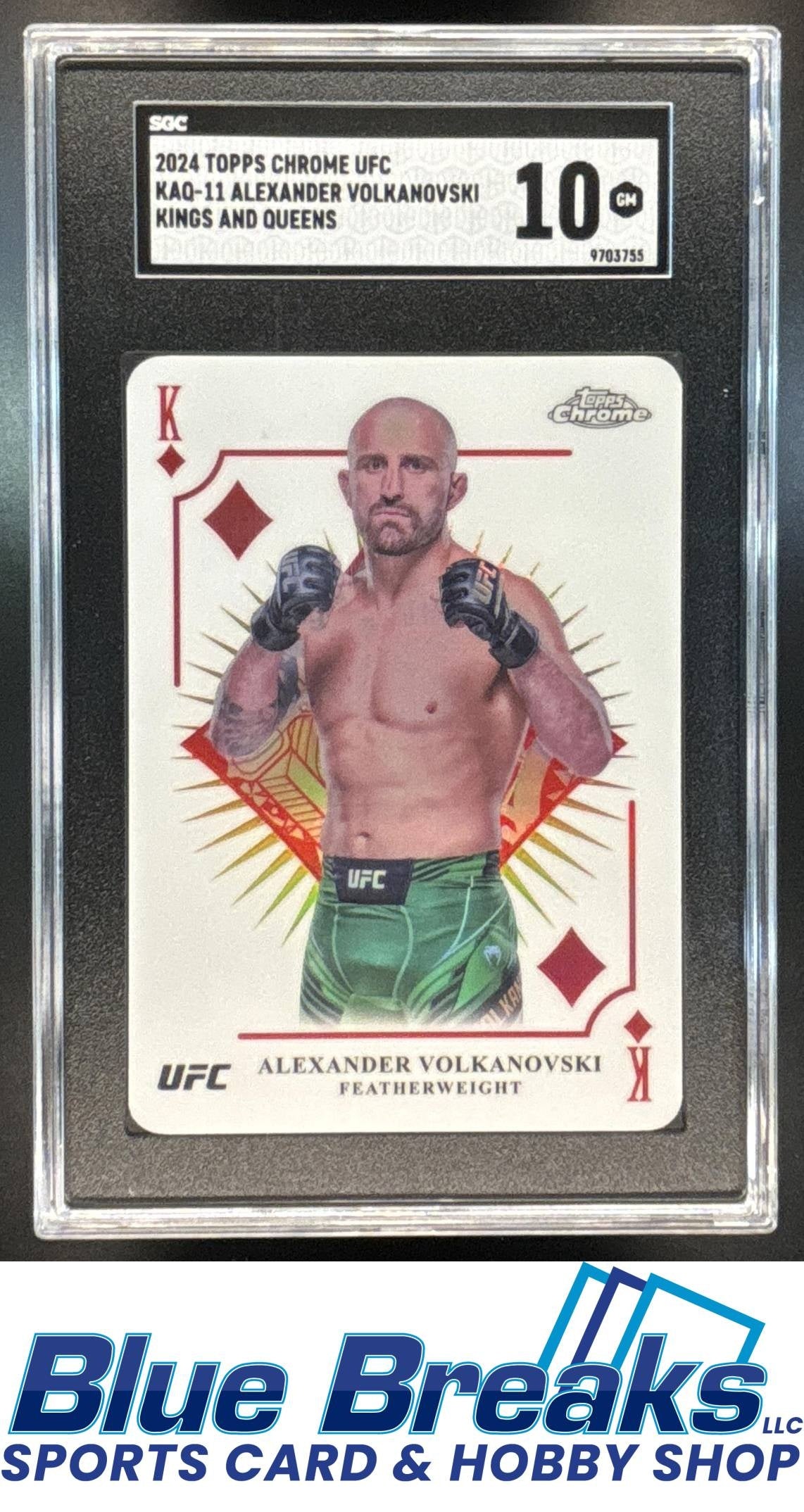 2024 Topps Chrome UFC Kings & Queens Alexander Volkanovski [RC] #KAQ-11 SGC 10