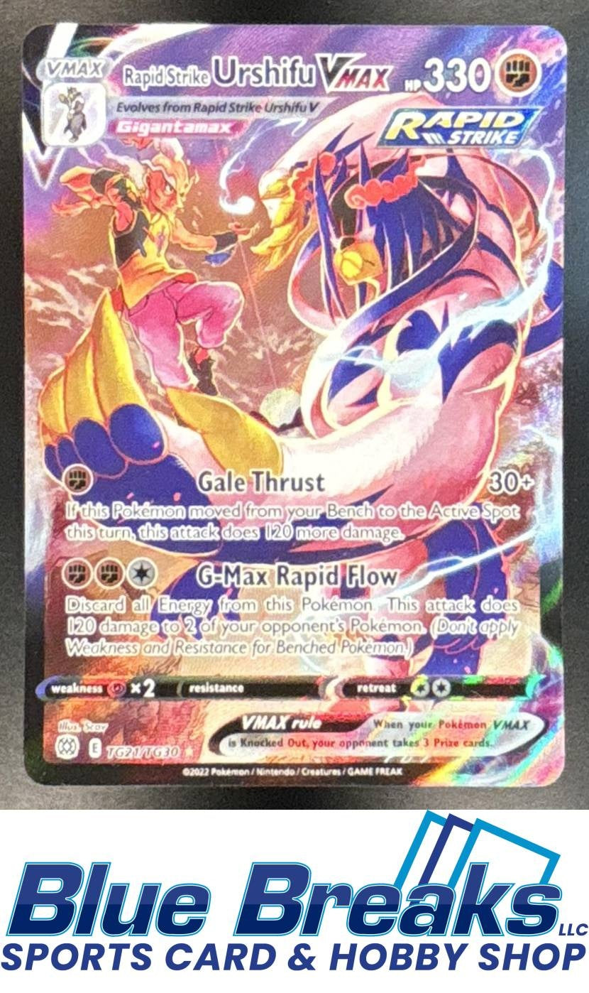 2022 Pokemon Sword & Shield Brilliant Stars Rapid Strike Urshifu VMAX #TG21/TG30 Trainer Gallery Secret Rare