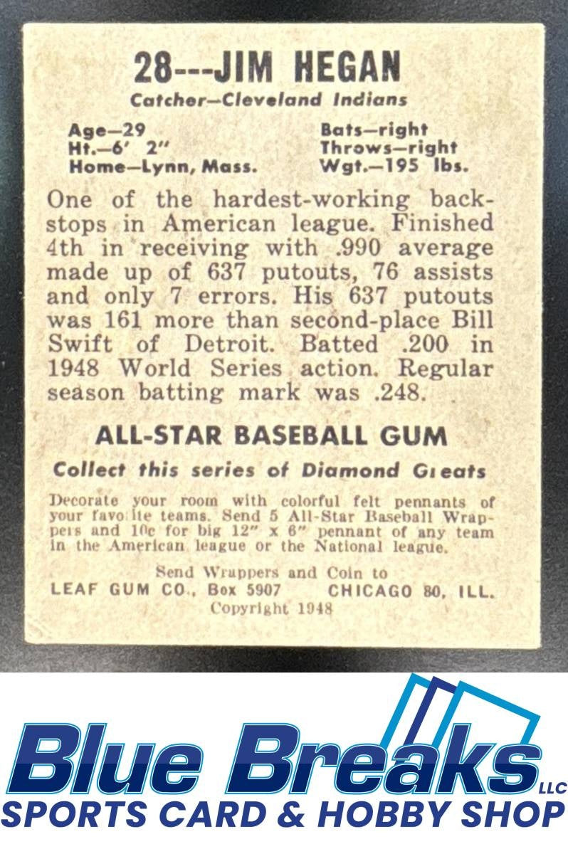 1948 Leaf Jim Hegan [RC] #28 RC