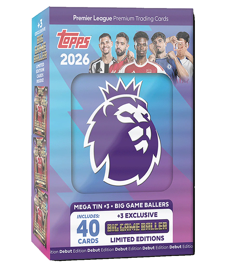 2026 Topps Premier League - Debut Edition - Mega Tin (Big Game Baller) (Goal Machines) (Globallers) - soccer - Sealed Wax