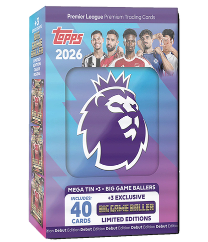 2026 Topps Premier League - Debut Edition - Mega Tin (Big Game Baller) (Goal Machines) (Globallers) - soccer - Sealed Wax