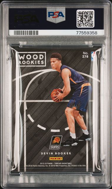 2015 Panini - Threads - Wood Rookies - Devin Booker - RC - #278 - PSA 7 - basketball - Suns