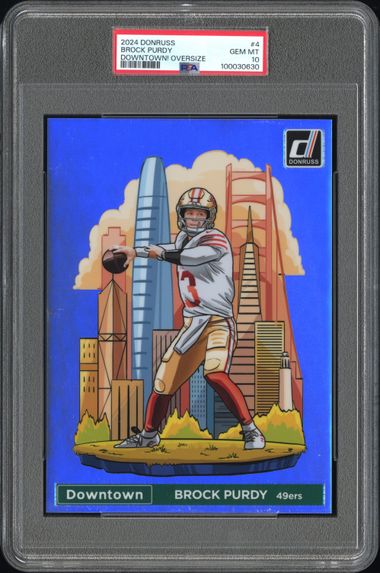 2024 Panini - Donruss - Downtown! - Oversized - Brock Purdy - #4 - PSA 10 - football - 49ers - drop