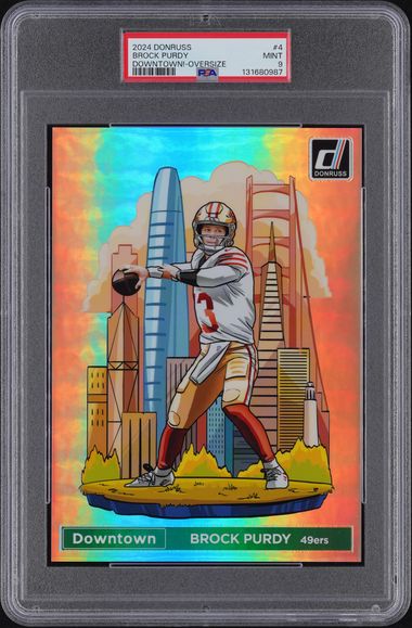 2024 Panini - Donruss - Downtown! - Oversize - Brock Purdy - #4 - PSA 9 - football - 49ers