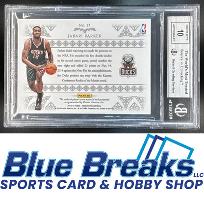 2014 Panini Excalibur Jabari Parker #23 Rookie Rampage Dual Prime 04/25 RC Auto BGS 9 Milwaukee Bucks