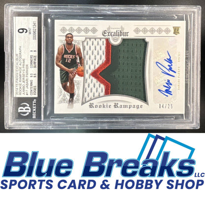 2014 Panini Excalibur Jabari Parker #23 Rookie Rampage Dual Prime 04/25 RC Auto BGS 9 Milwaukee Bucks