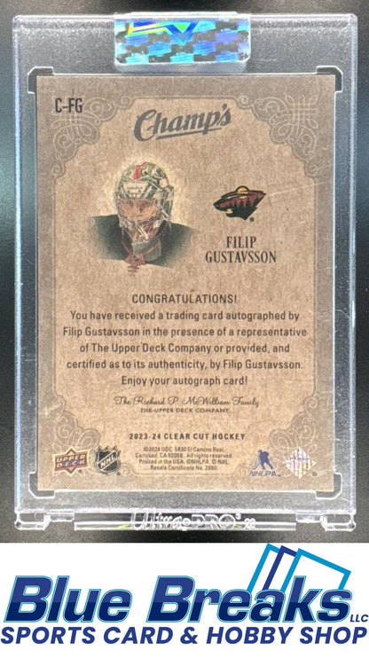 2023 Upper Deck Clear Cut Filip Gustavsson #C-FG Champs Autos Auto
