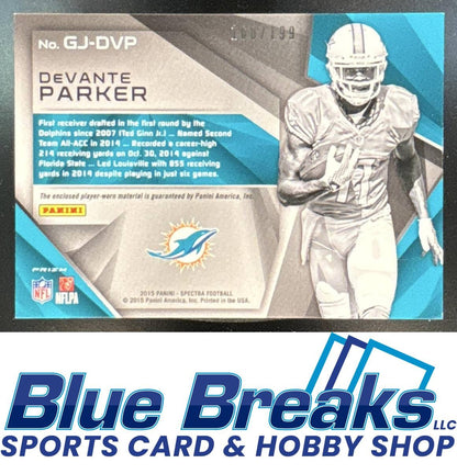 2015 Panini Spectra DeVante Parker #GJ-DVP Gigantic Jerseys 160/199 Relic RC Miami Dolphins