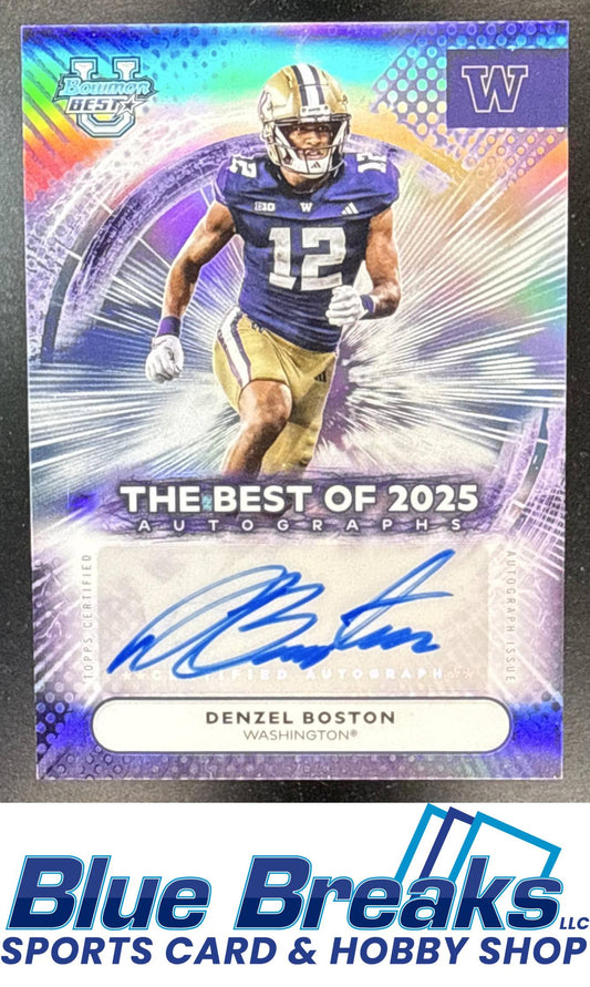 2025 Bowman Best University Denzel Boston #BOA-DBO The Best of 2025 Auto Washington Huskies Cleveland Browns