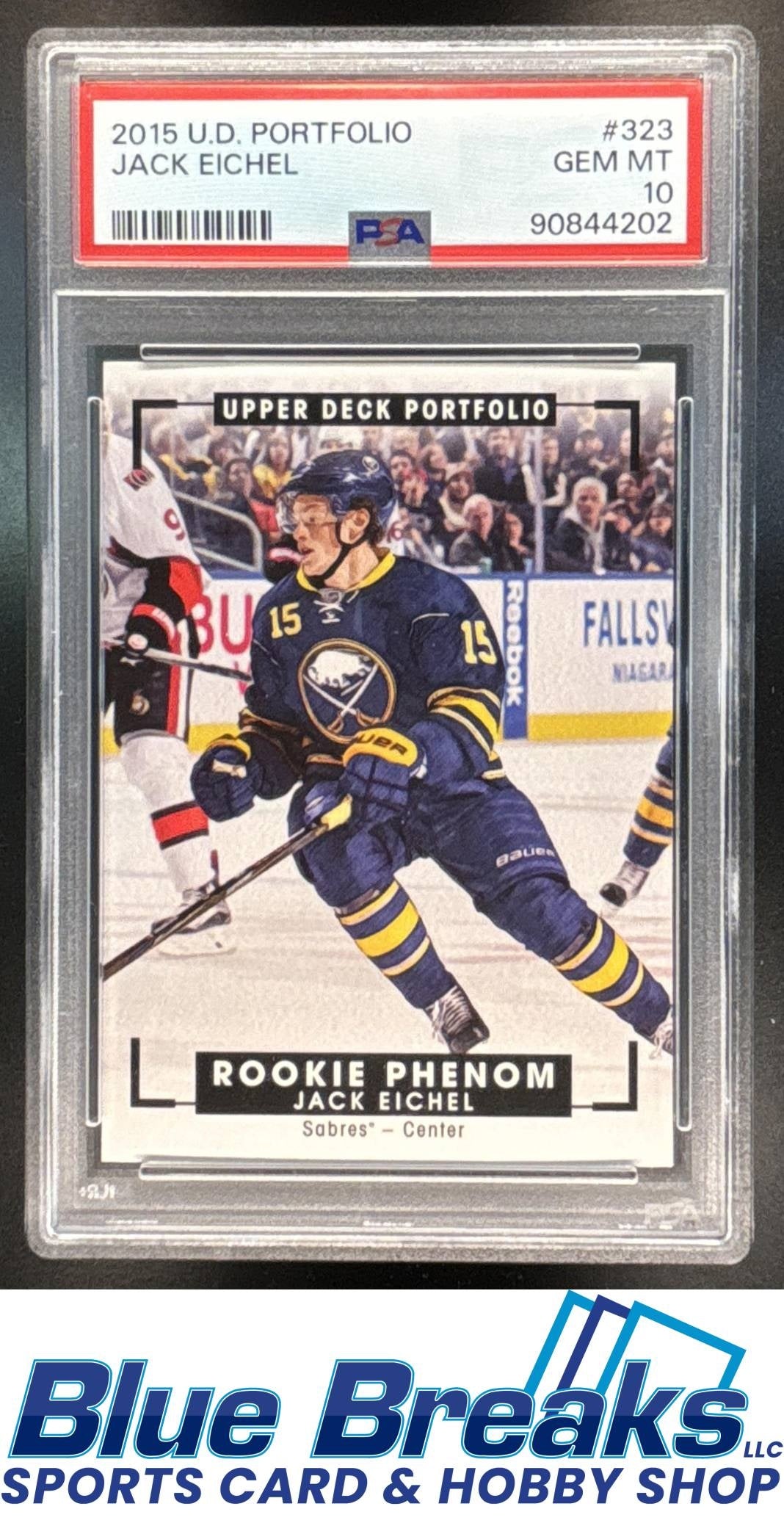 2015-16 Upper Deck Portfolio Jack Eichel #323 PSA 10 Buffalo Sabres
