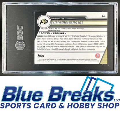 2023 Bowman University Chrome Shedeur Sanders [RC] #16 b SGC 10 Buffaloes