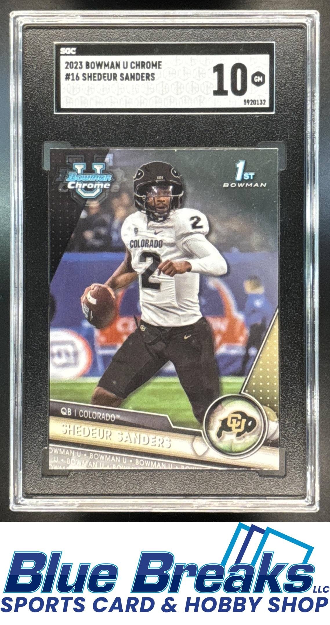 2023 Bowman University Chrome Shedeur Sanders [RC] #16 b SGC 10 Buffaloes
