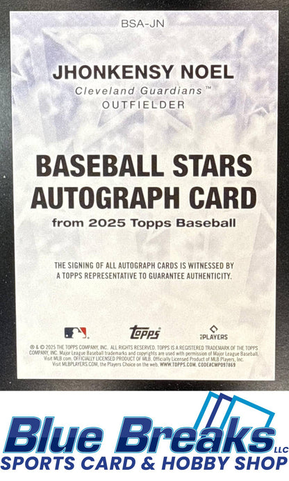 2025 Topps Jhonkensy Noel #BSA-JN Baseball Stars Auto RC Cleveland Guardians