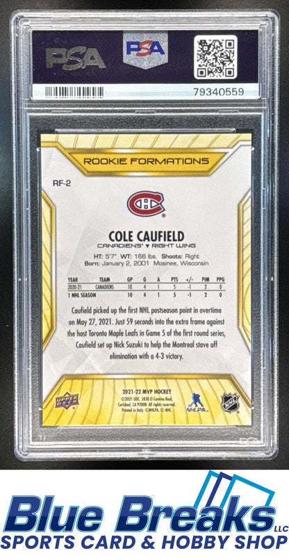 2021 Upper Deck MVP Rookie Formations Cole Caufield PSA 10 #RF-2 Ice Hockey Canadiens
