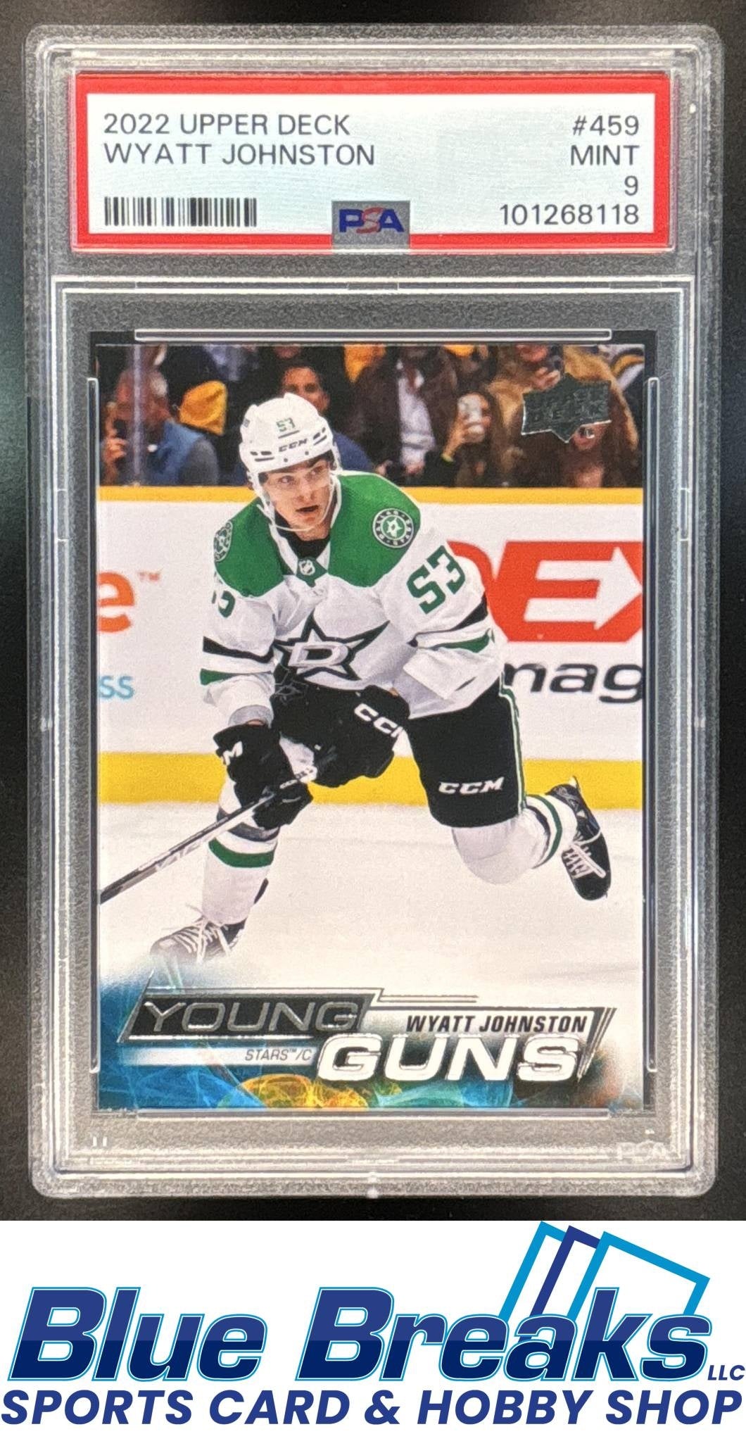 2022-23 Upper Deck Wyatt Johnston [RC] #459 Young Guns RC PSA 9 Dallas Stars