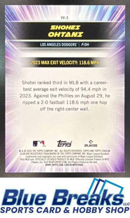 2024 Topps Stadium Club Shohei Ohtani #VV-5 Virtuosos of Velocity